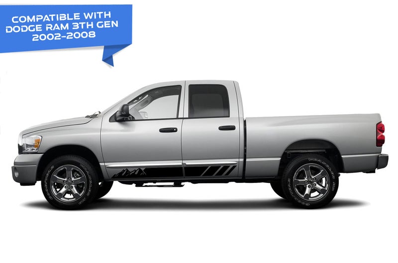 Bubbles Designs Mountain Stripes Decals Stickers Graphics Compatible with Dodge RAM All Generations (2900B) - Image 2